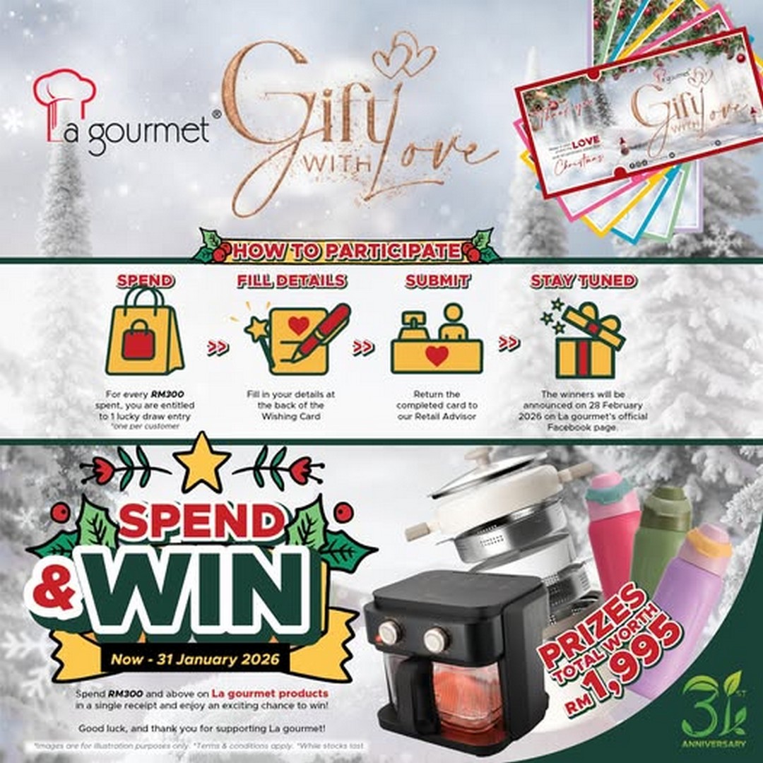 La-gourmet-Malaysia-Gift-with-Love-Spend-Win-Contest Now till 31 January 2026: La gourmet Malaysia: Gift with Love Spend & Win Contest – Festive Gifting Promotion with RM1,995 Worth of Prizes