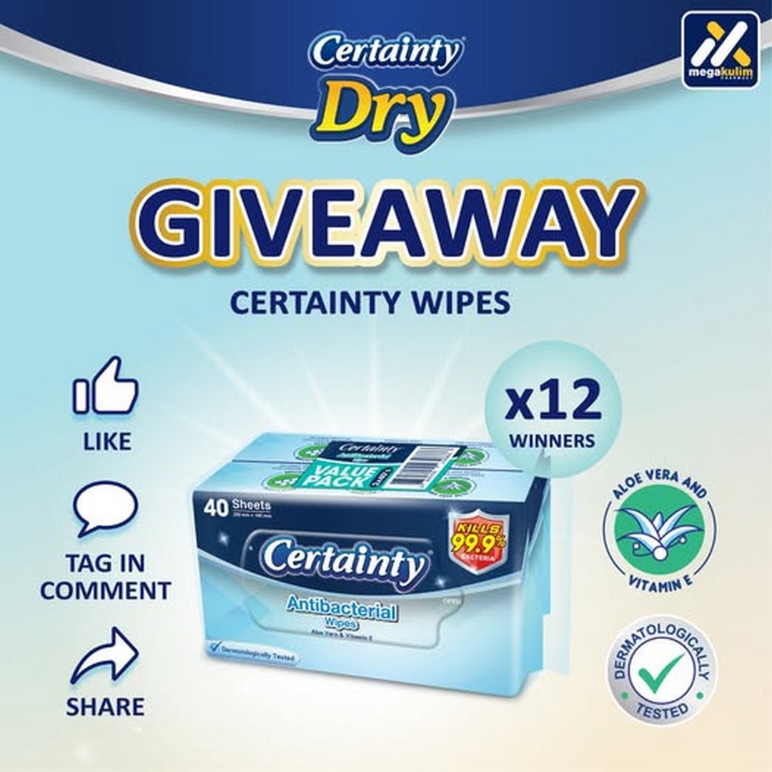 Mega-Kulim-Pharmacy-Certainty-Antibacterial-Wipes-Giveaway 14-20 December 2025: Mega Kulim Pharmacy: Certainty Antibacterial Wipes Giveaway: Win a Free Pack to Keep Your Hygiene in Check
