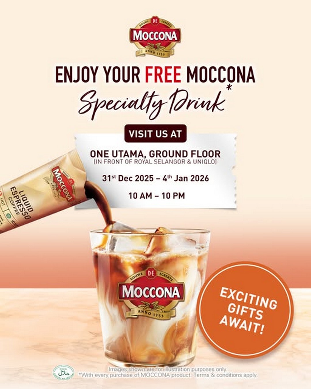 Moccona-Malaysia-Enjoy-a-Free-Specialty-Drink 31 December 2025 – 4 January 2026: Moccona Malaysia: Enjoy a Free Specialty Drink with Every Purchase at One Utama Roadshow Sale