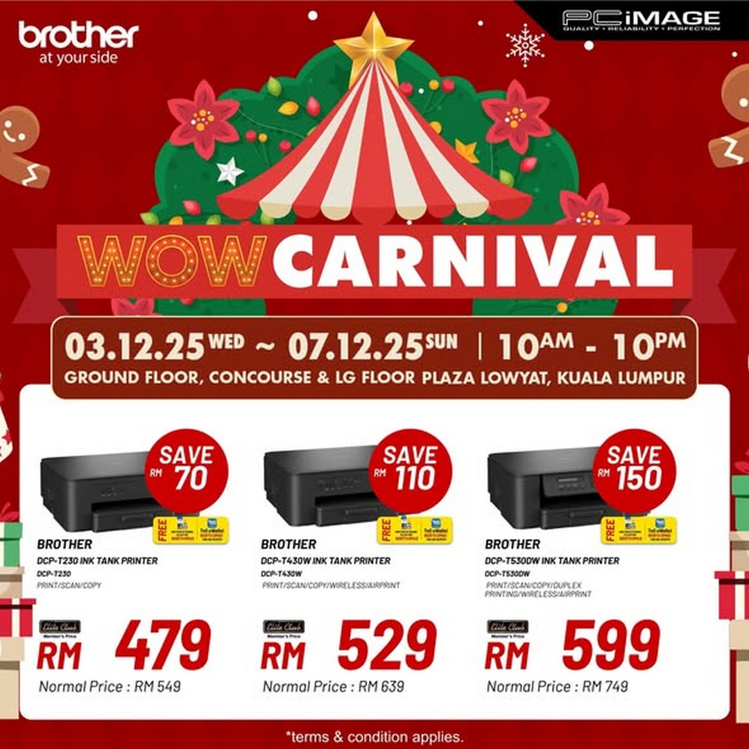 PC-Image-Wow-Carnival 3–7 December 2025: PC Image Wow Carnival: Brother Smart Printing Deals
