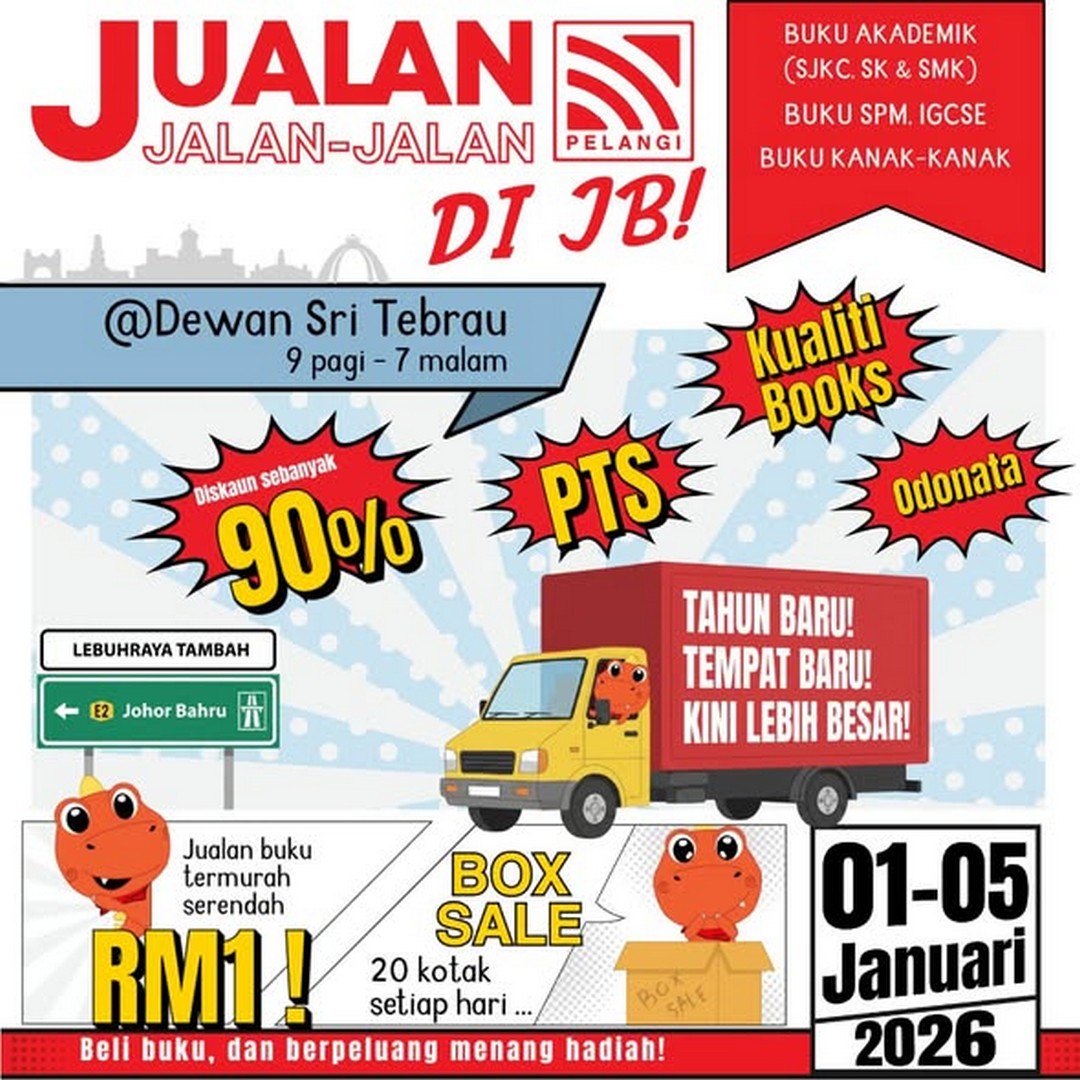 Pelangi-Publishing-Rainbow-Warehouse-Sale-Johor-Bahru 1-5 January 2026: Pelangi Publishing: Rainbow Warehouse Sale Johor Bahru: Big Discounts & Special Offers