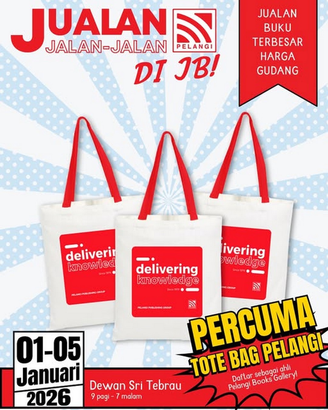 Pelangi-Publishing-–-Rainbow-Books-Gallery-Membership-Registration-Promotion 1–5 January 2026: Pelangi Publishing – Rainbow Books Gallery Membership Registration Promotion with Free Exclusive Tote Bag at JJJP Johor Bahru