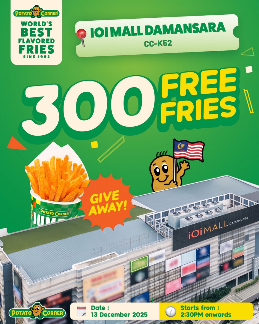 Potato-Corner-Malaysia-Free-Fries-Giveaway-and-Exciting-Activations-Promotion 13 December 2025: Potato Corner Malaysia: Free Fries Giveaway and Exciting Activations Promotion at IOI Mall Damansara