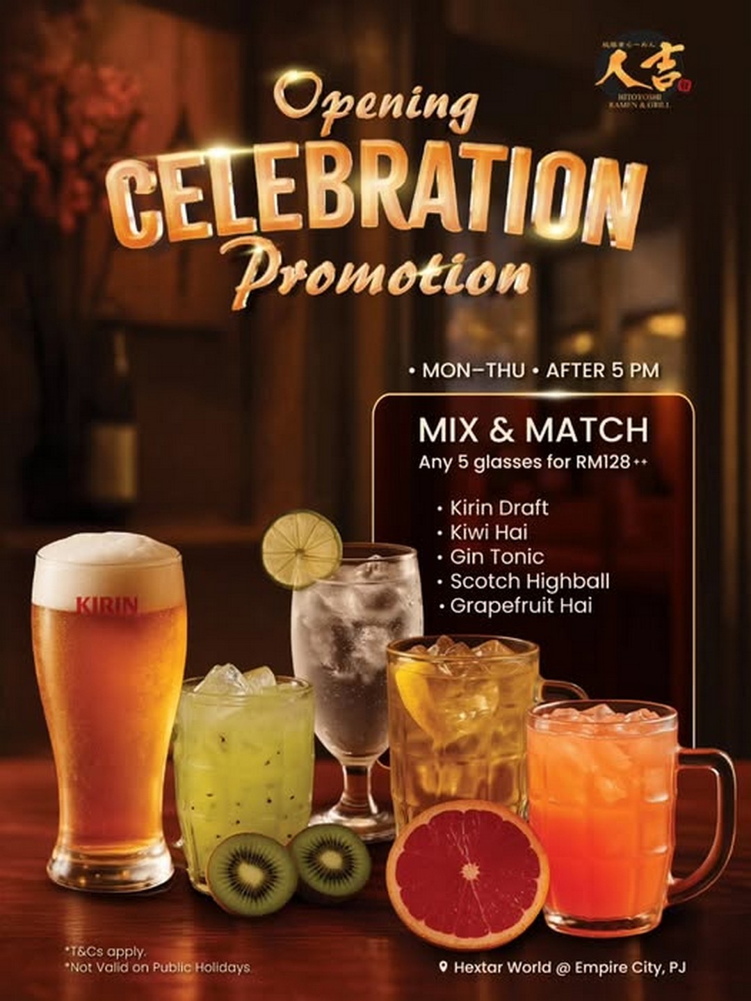 Ramen-Hitoyoshi-Malaysia-Opening-Celebration 18 December 2025 onwards: Ramen Hitoyoshi Malaysia Opening Celebration: Mix & Match Drinks Promotion