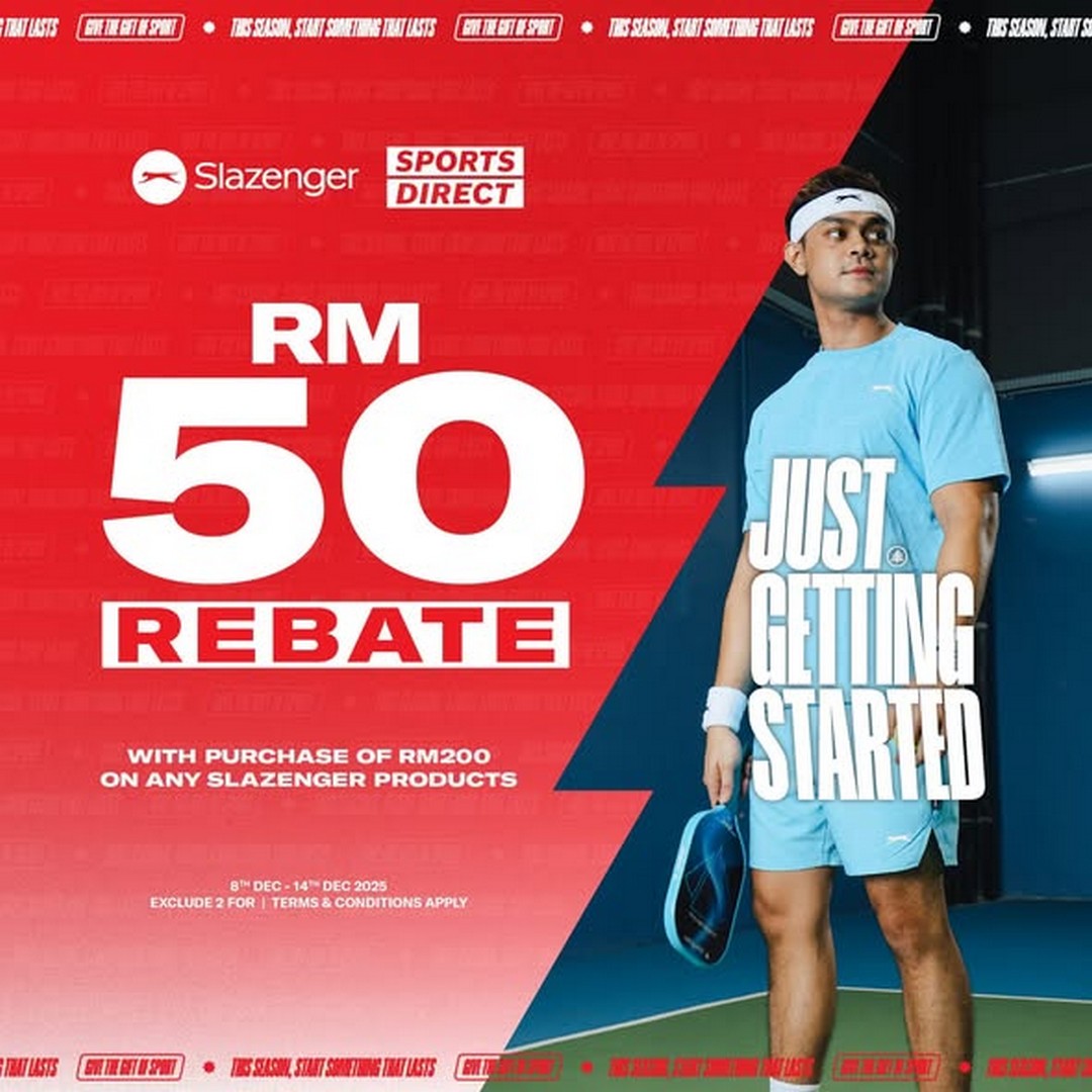 Sports-Direct-Malaysia-Slazenger-RM50-Rebate-Promotion 8-14 December 2025: Sports Direct Malaysia: Slazenger RM50 Rebate Promotion on Activewear