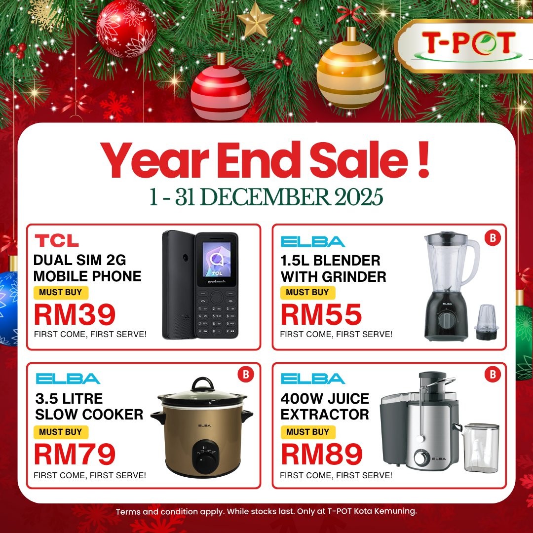 T-Pot-Malaysia-Year-End-Sale-2025-14 1-31 December 2025: T-Pot Malaysia: Year-End Sale 2025: Exclusive Deals on Electronics and Home Essentials