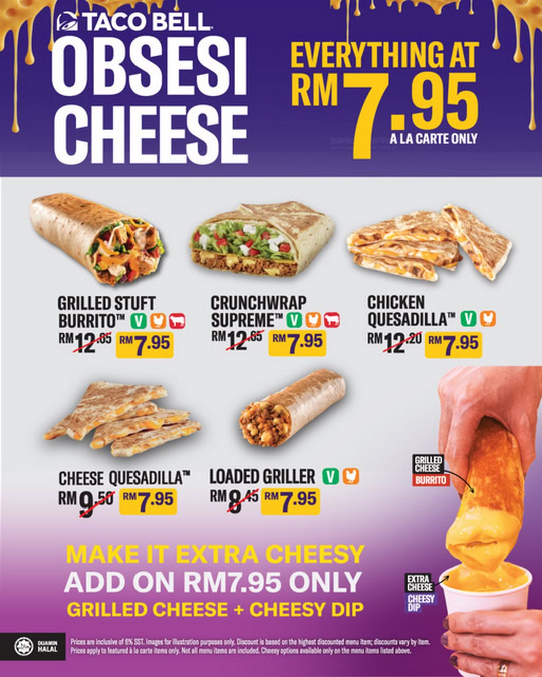 Taco-Bell-Malaysia-Cheese-Obsession-Promotion 18 December 2025 Onward: Taco Bell Malaysia: Cheese Obsession Promotion: Savour Your Favourite Cheesy Burritos, Crunchwraps & Quesadillas from RM7.95