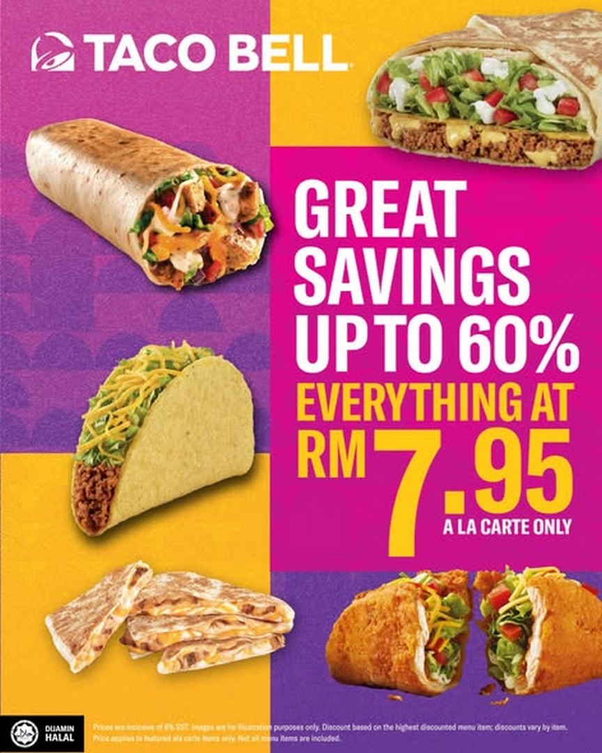 Taco-Bell-Malaysia-RM7.95-A-La-Carte-Promotion 9 December 2025 onwards: Taco Bell Malaysia: RM7.95 A La Carte Promotion – Huge Savings on Your Favourite Mexican Fast Food