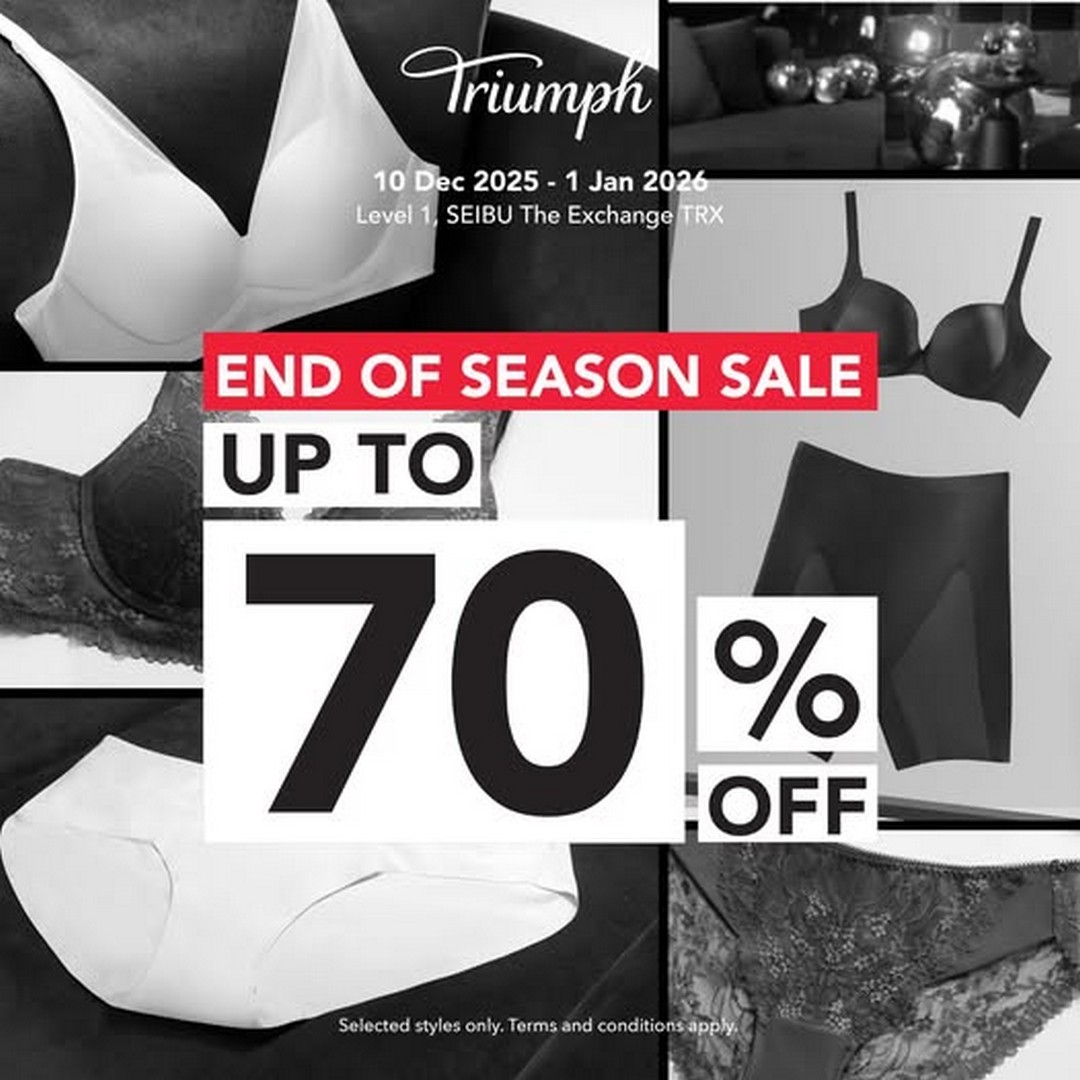 Triumph-Malaysia-End-of-Season-Sale 10 December 2025-1 January 2026: Triumph Malaysia: End of Season Sale - Up to 70% Off Lingerie & Apparel