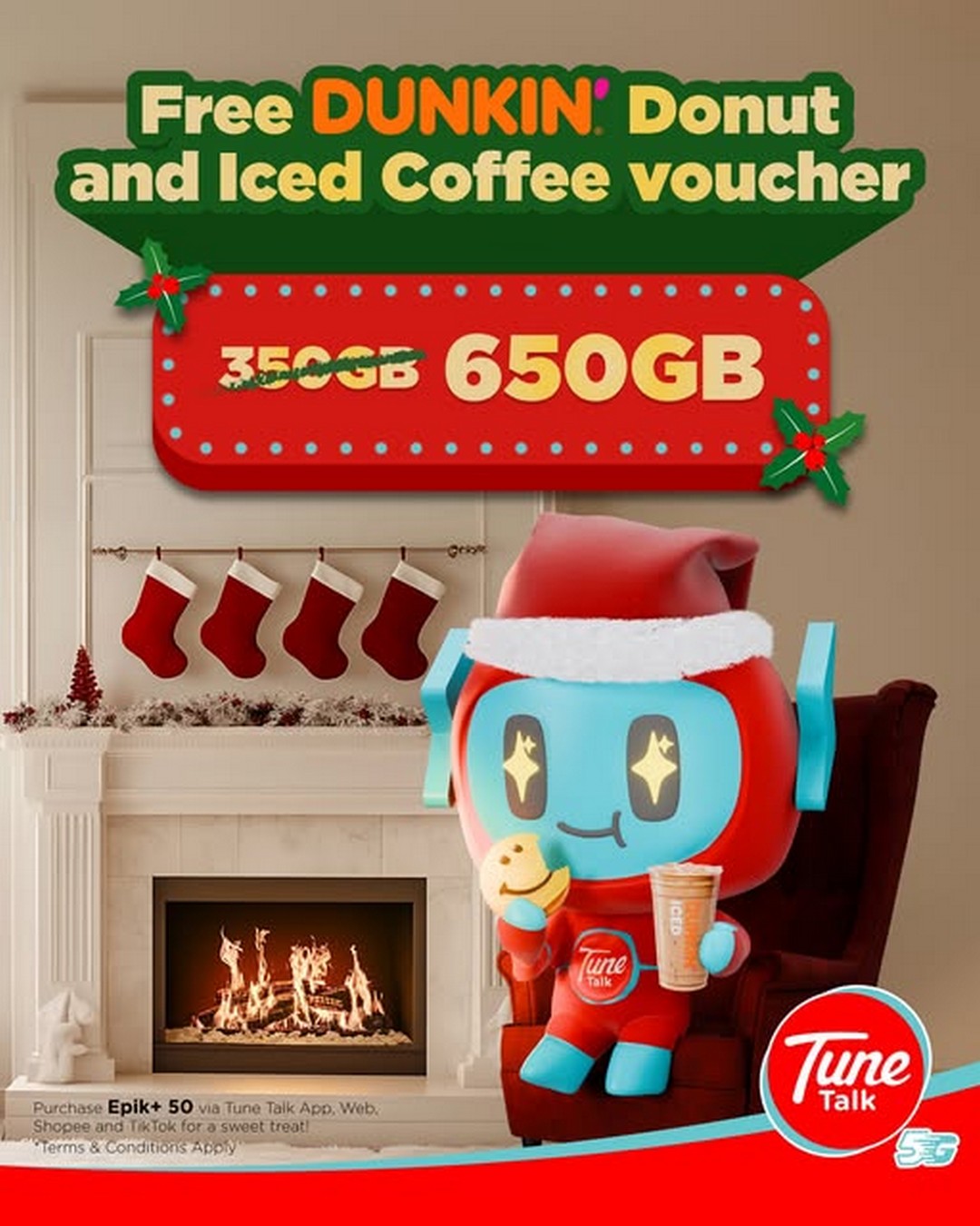 Tune-Talk-Online-Exclusive-Free-Dunkin-Donut Now till 31 December 2025: Tune Talk: Online Exclusive Free Dunkin’ Donut + Iced Coffee Voucher Promotion with EXTRA 300GB Data