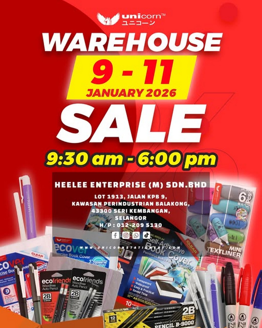 Unicorn-Stationery-Warehouse-Sale-Massive-Clearance 9–11 January 2026: Unicorn Stationery Warehouse Sale, Massive Clearance Promotion with Bargain Deals for Everyone