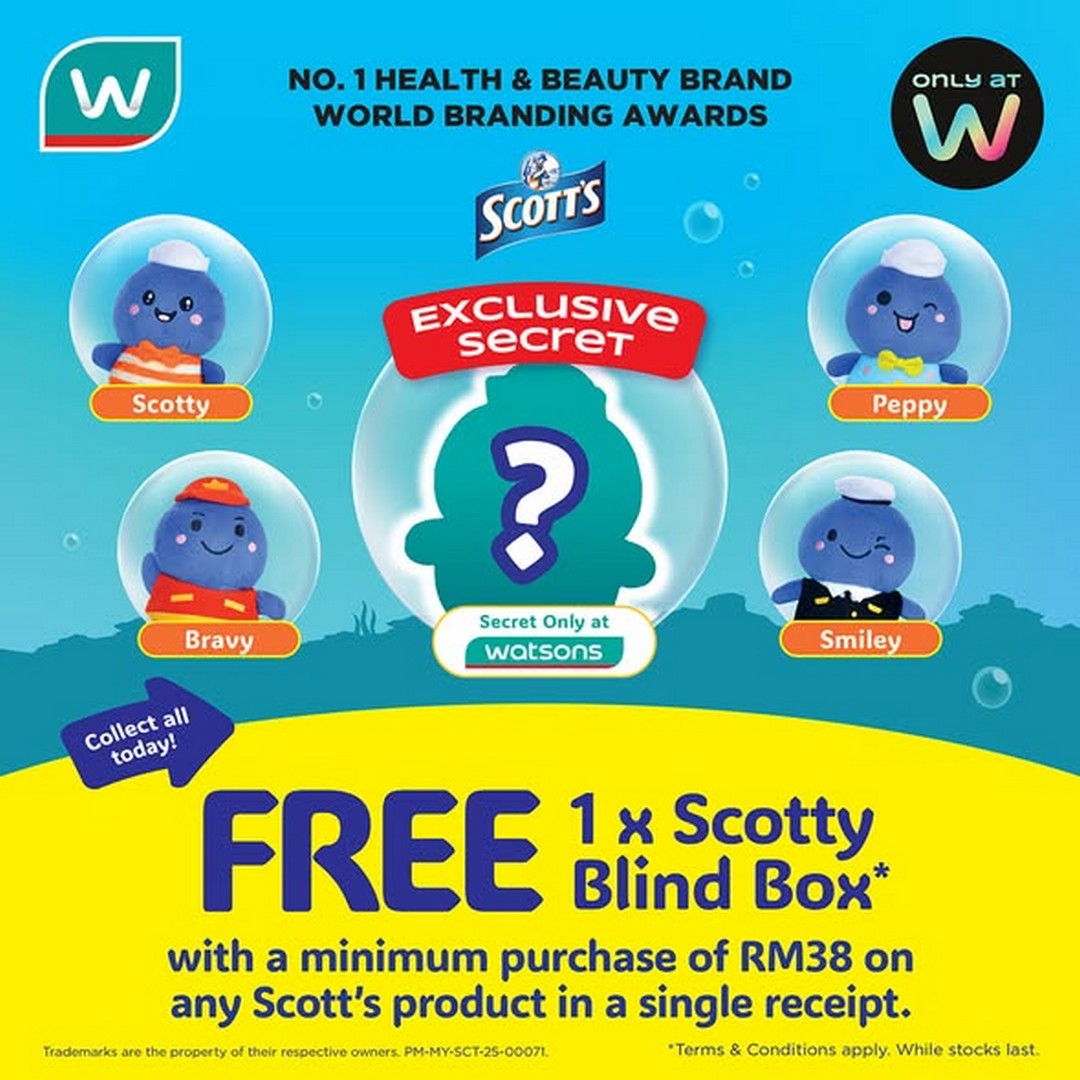 Watsons-Malaysia-Scotts-Collectible-Characters-Promotion 9 December 2025 onwards: Watsons Malaysia, Scott’s Collectible Characters Promotion