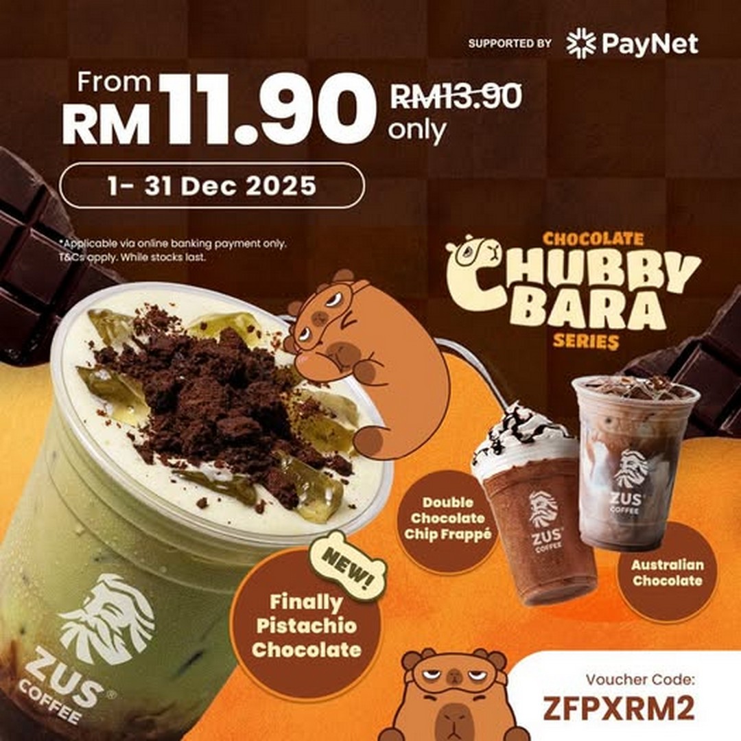 ZUS-Coffee-Malaysia-Year-End-Drink-Promotion 1-31 December 2025: ZUS Coffee Malaysia, Year-End Drink Promotion with FPX Discount, Exclusive RM2 Rebate for Chocolate ChubbyBara Series