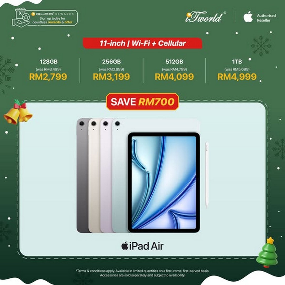 iTworld-iPad-Air-M3-Promotion-1 Now till 15 December 2025: iTworld: iPad Air (M3) Promotion – Save RM700 and Flexible Payment Options