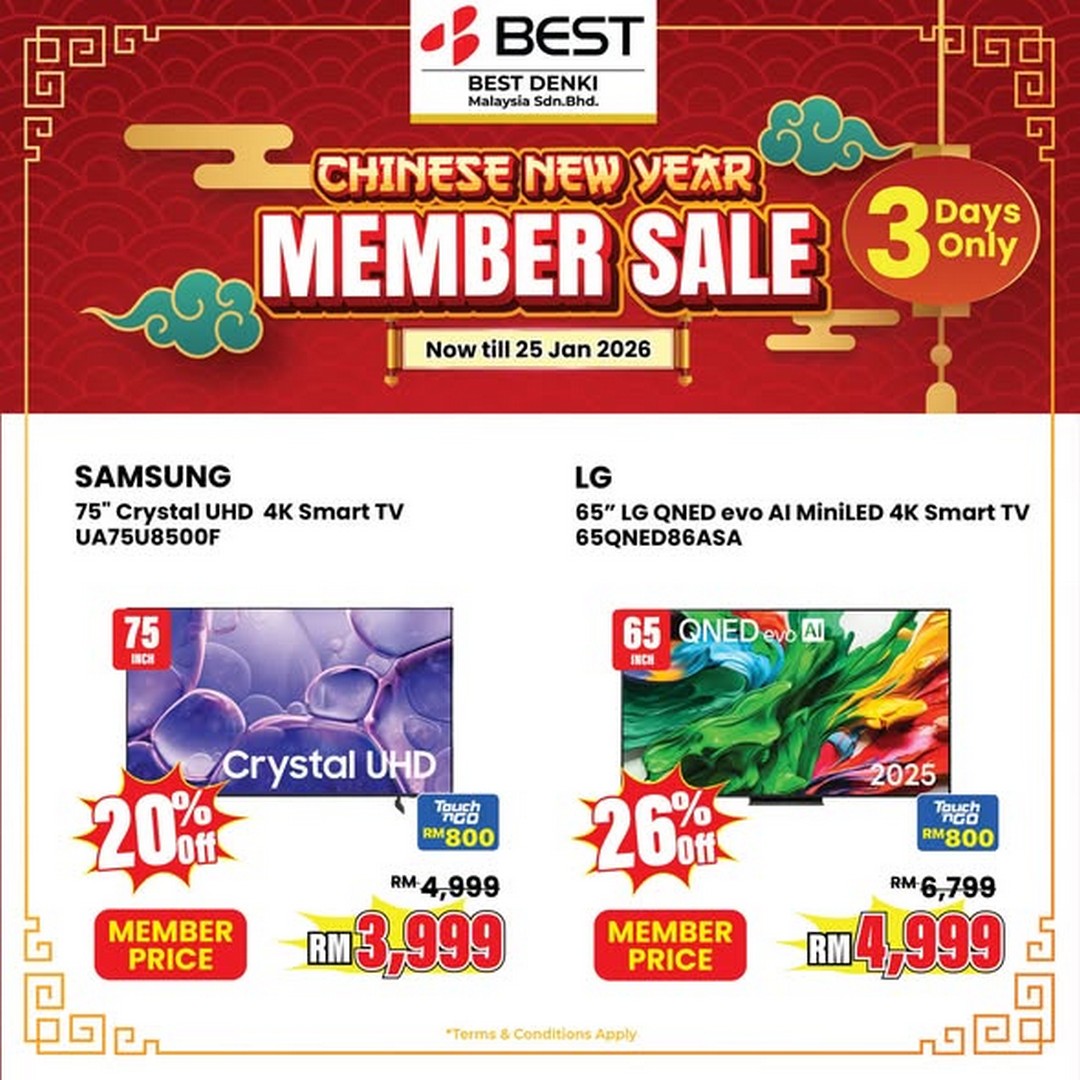 BEST-DENKI-Malaysia-Chinese-New-Year-Member-Sale-2 Now till 25 January 2026: BEST DENKI Malaysia: Chinese New Year Member Sale – Exclusive Discounts for Members on Home Appliances