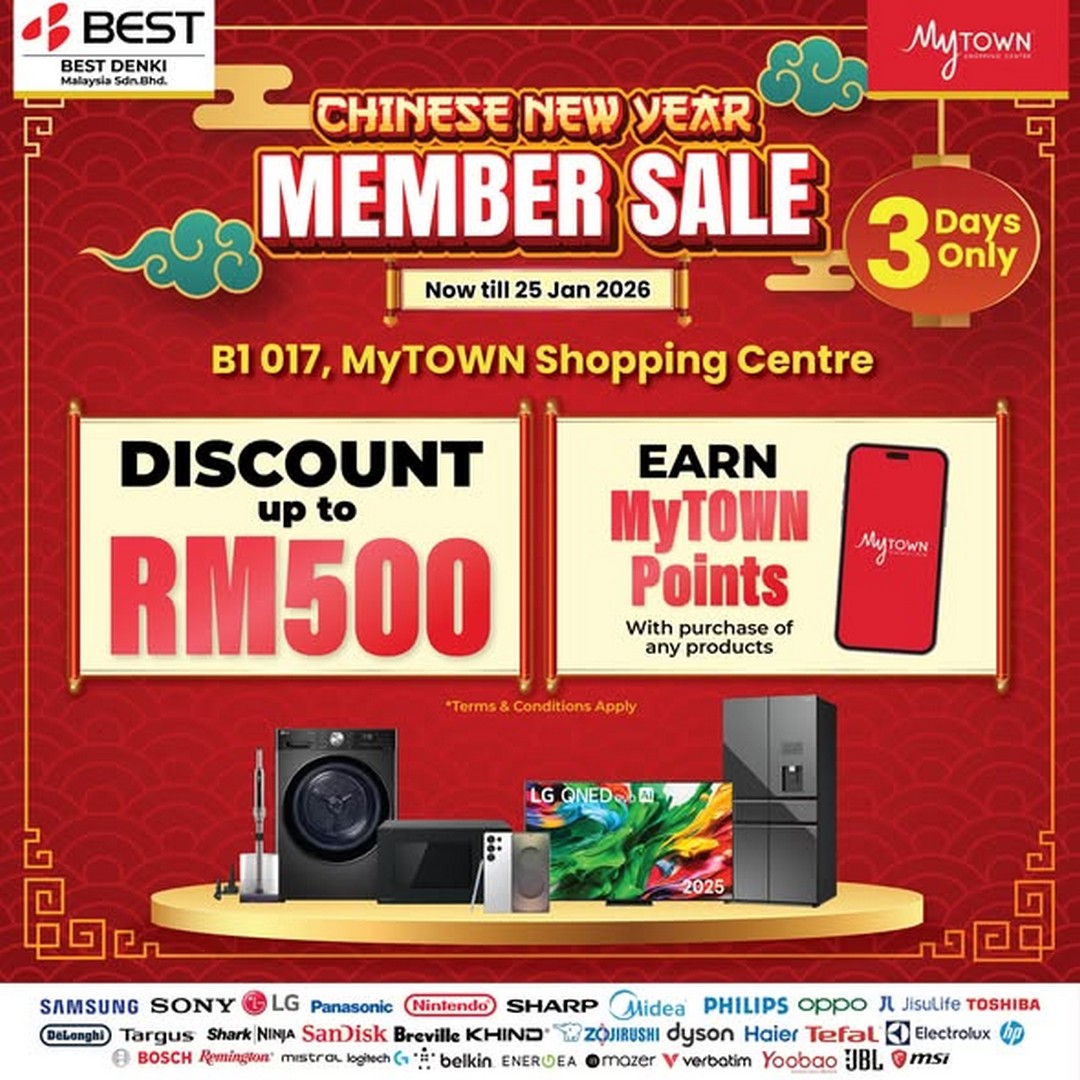 BEST-DENKI-Malaysia-Chinese-New-Year-Member-Sale Now till 25 January 2026: BEST DENKI Malaysia: Chinese New Year Member Sale – Exclusive Discounts for Members on Home Appliances