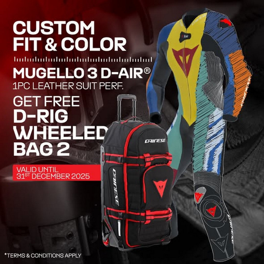 Dainese-Malaysia-Custom-Fit-Racing-Suit-Promotion-2 Now till 31 January 2026: Dainese Malaysia: Custom Fit Racing Suit Promotion: 50% Off Custom Colour + Free D-Rig 2 Wheeled Bag