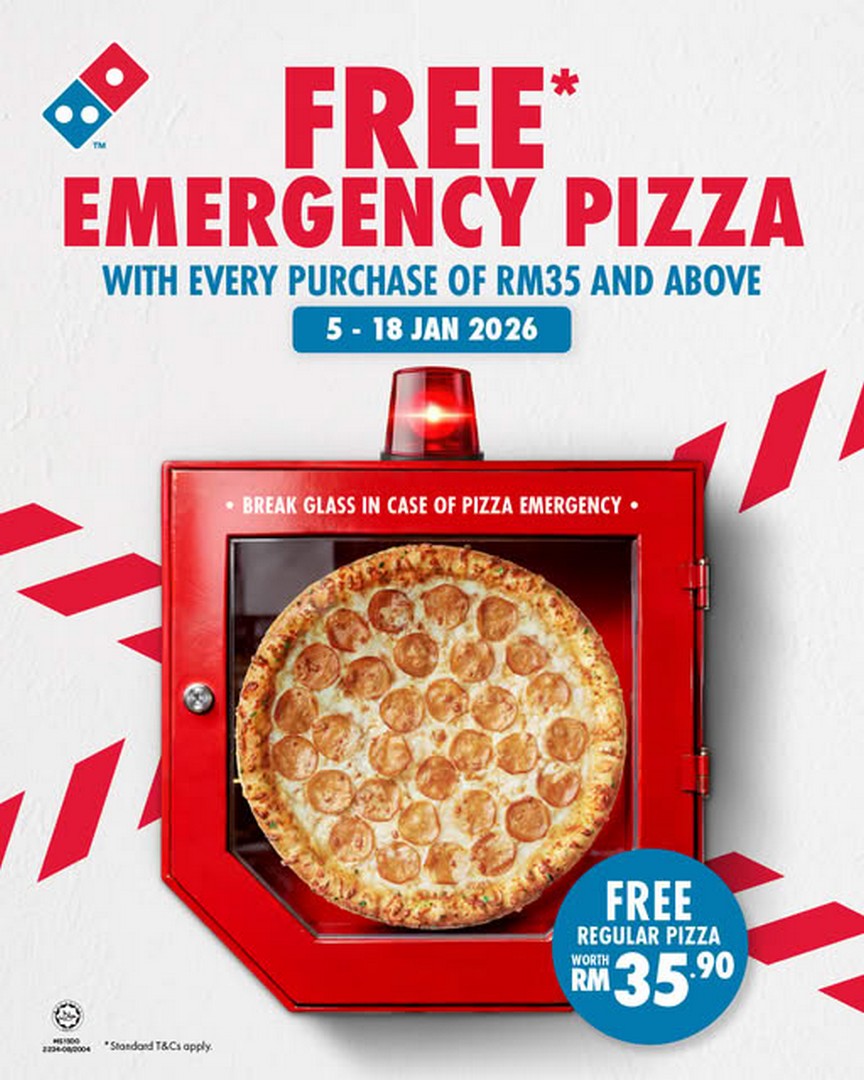 Dominos-Pizza-Malaysia-Free-Emergency-Pizza 5–18 January 2026: Domino’s Pizza Malaysia: Free Emergency Pizza with Minimum Spend Promotion – Late-Night & Month-End Saver Deal