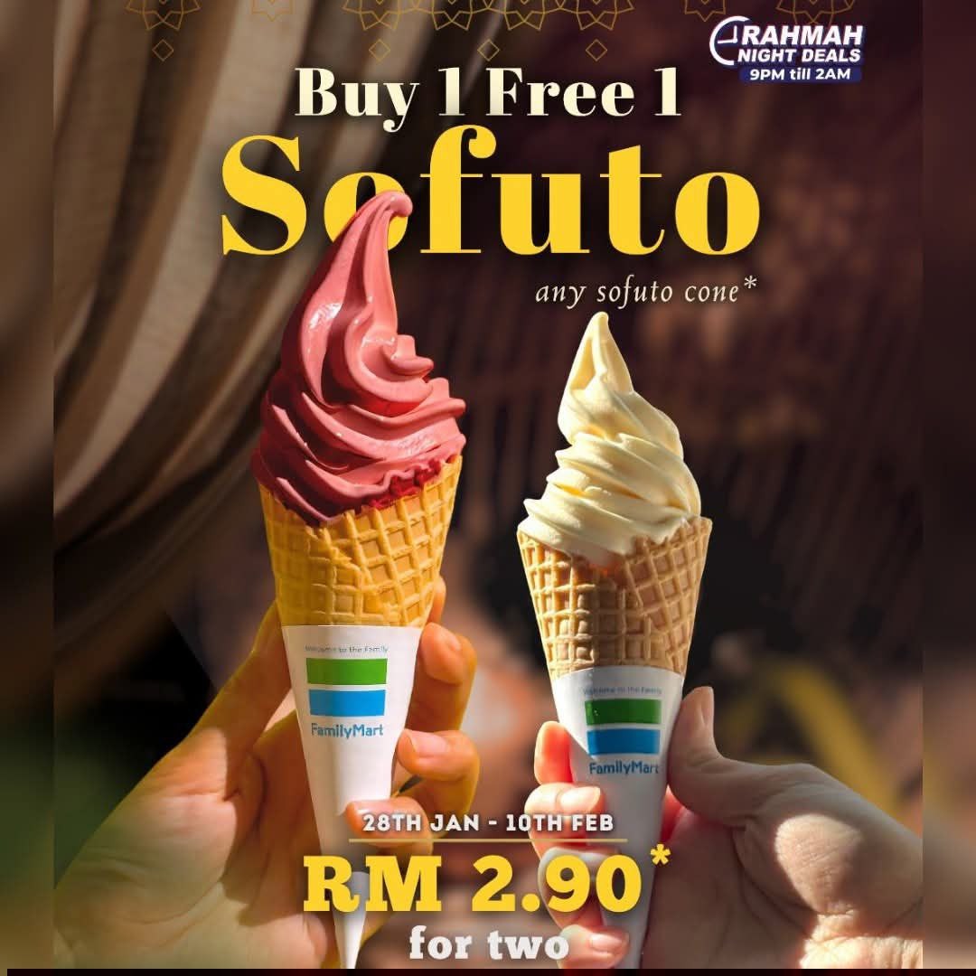 FamilyMart-Malaysia-Buy-1-Free-1-Sofuto-Cone-Rahmah-Night-Deals 28 January–10 February 2026: FamilyMart Malaysia: Buy 1 Free 1 Sofuto Cone & Rahmah Night Deals Promotion