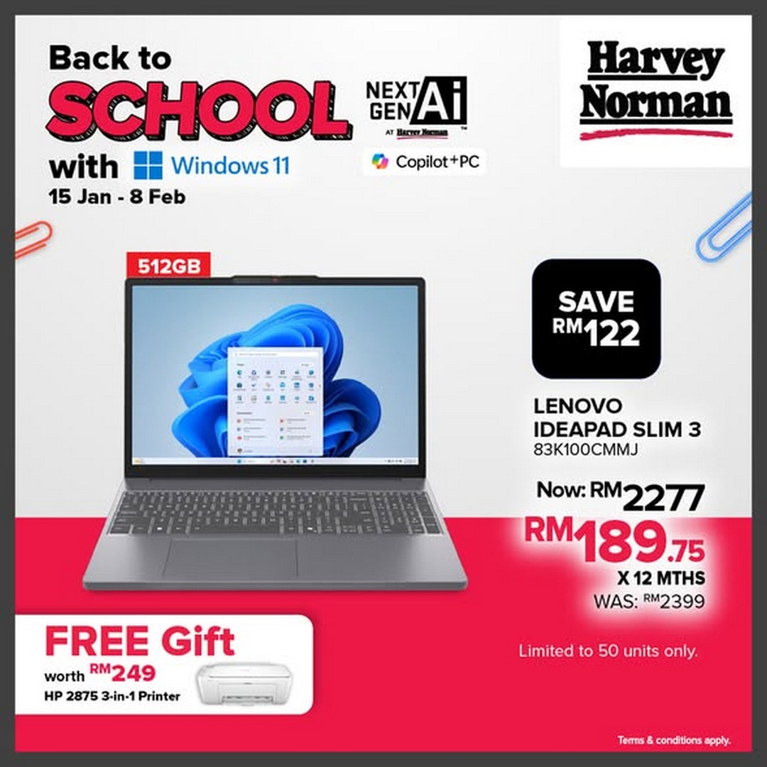 Harvey-Norman-Malaysia-Free-Printer-Giveaway-with-Laptop-Purchase-3 15 January-8 February 2026: Harvey Norman Malaysia: Free Printer Giveaway with Laptop Purchase for Students Promotion