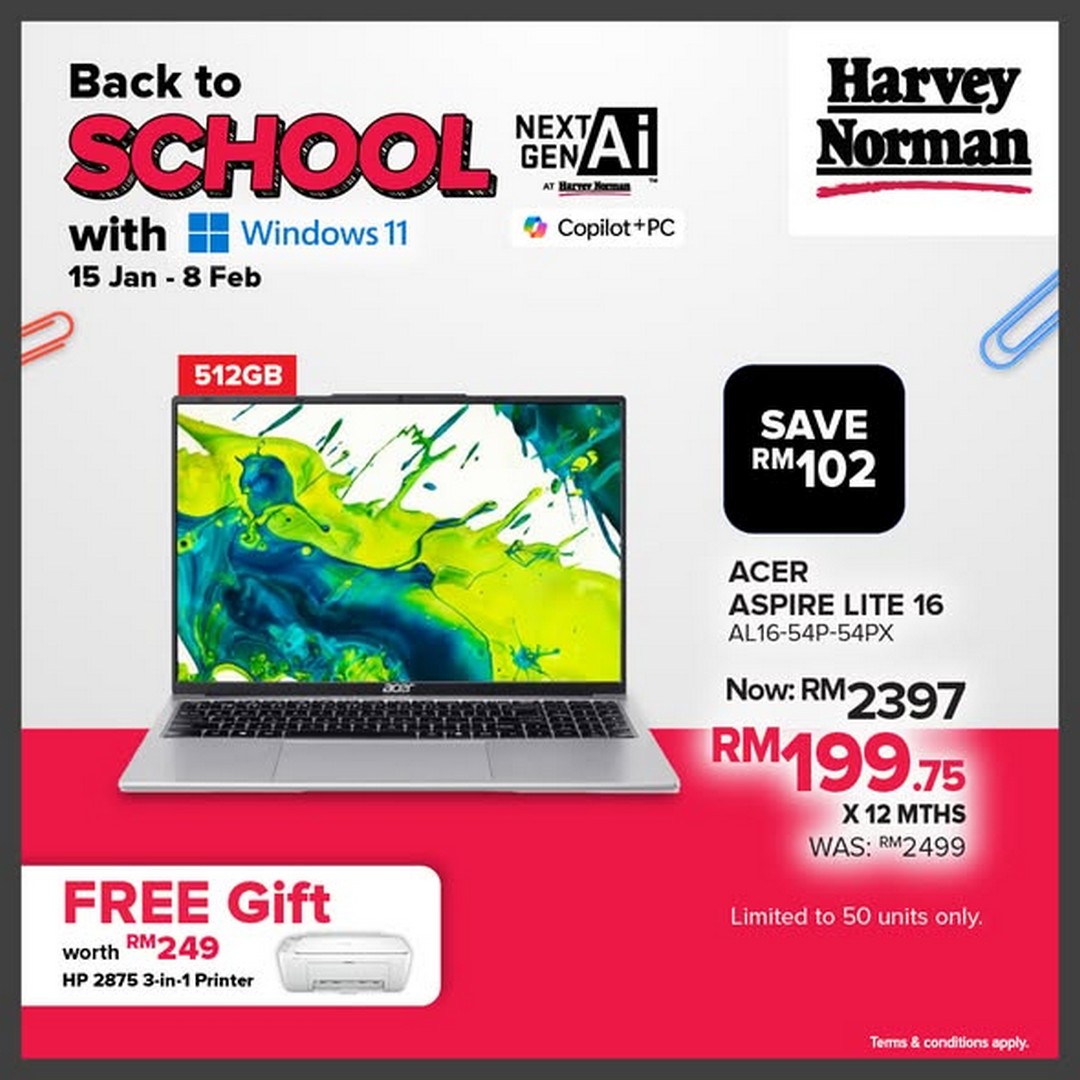 Harvey-Norman-Malaysia-Free-Printer-Giveaway-with-Laptop-Purchase-4 15 January-8 February 2026: Harvey Norman Malaysia: Free Printer Giveaway with Laptop Purchase for Students Promotion