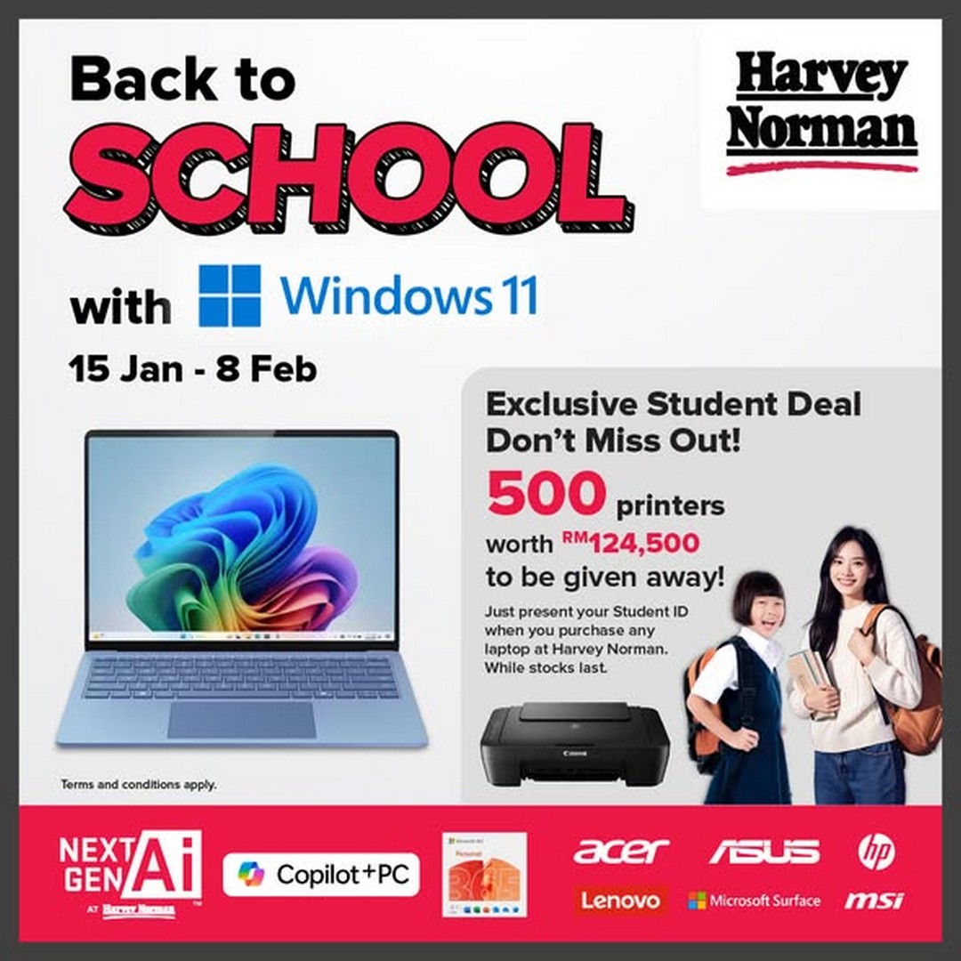 Harvey-Norman-Malaysia-Free-Printer-Giveaway-with-Laptop-Purchase 15 January-8 February 2026: Harvey Norman Malaysia: Free Printer Giveaway with Laptop Purchase for Students Promotion