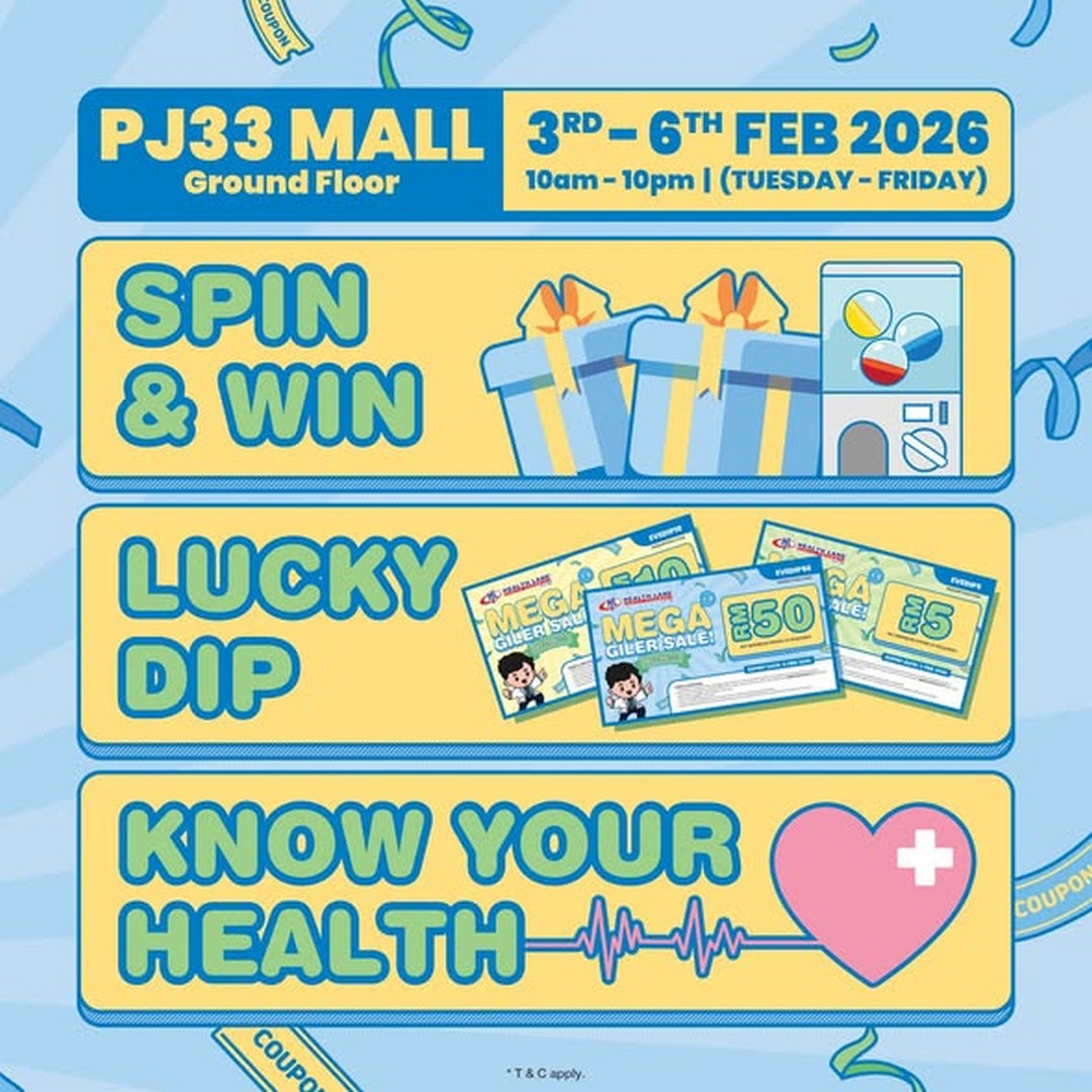Health-Lane-Family-Pharmacy-Mega-Giler-Sale-1.0-Health-Beauty-1 3-6 February 2026: Health Lane Family Pharmacy: Mega Giler Sale 1.0 Health & Beauty Promotion at PJ33 Mall