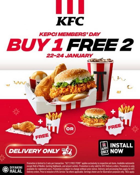Kfc Foe R2 22-24 January 2026: KFC Malaysia: Buy 1 Get 2 Free Signature Box ...