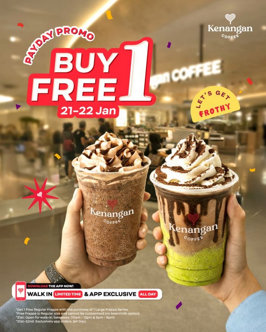 Kenangan-Coffee-Buy-1-Free-1-Frappe-Payday-Promotion 21-22 January 2026: Kenangan Coffee: Buy 1 Free 1 Frappe Payday Promotion – Double Your Favourite Frappe Treat