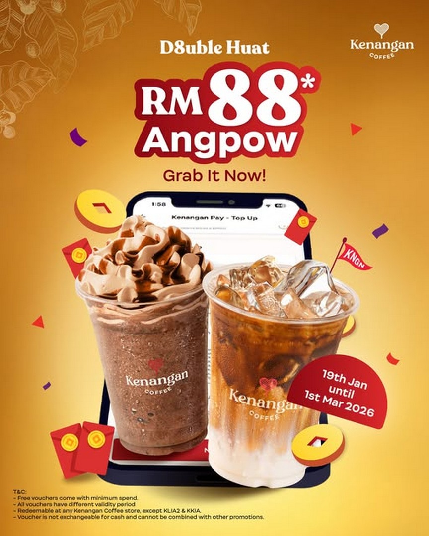 Kenangan-Coffee-Malaysia-RM88-Reload-Promotion 19 January–1 March 2026: Kenangan Coffee Malaysia RM88 Reload Promotion – Get RM88 Worth of Coffee Vouchers Back Across Stores Nationwide