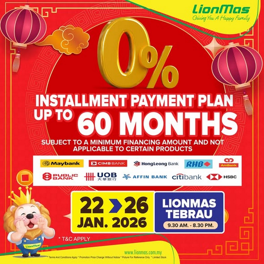 Lionmas-Furnishers-Tebrau-Chinese-New-Year-Grand-Opening-Sale-1 22-26 January 2026: Lionmas Furnishers Tebrau: Chinese New Year Grand Opening Sale: Air-Conditioners & Installation Specials