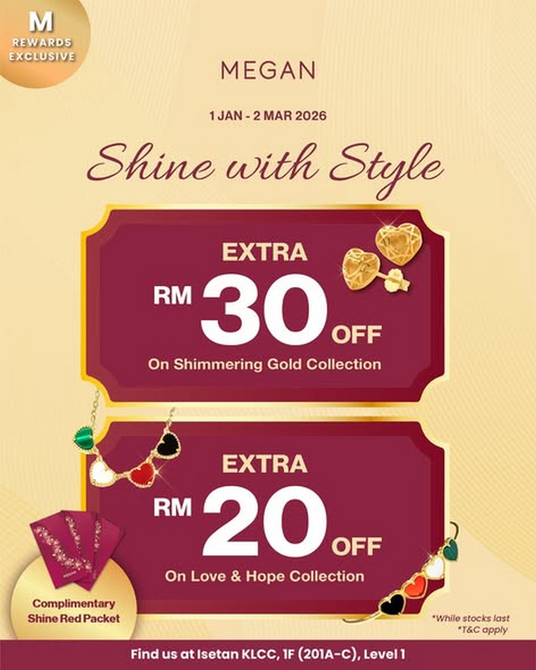 MEGAN-at-Isetan-Kuala-Lumpur-Angpau-Deals-3 9 January 2026 onwards: MEGAN at Isetan Kuala Lumpur: Angpau Deals, Extra Discounts & New Collection Promotion