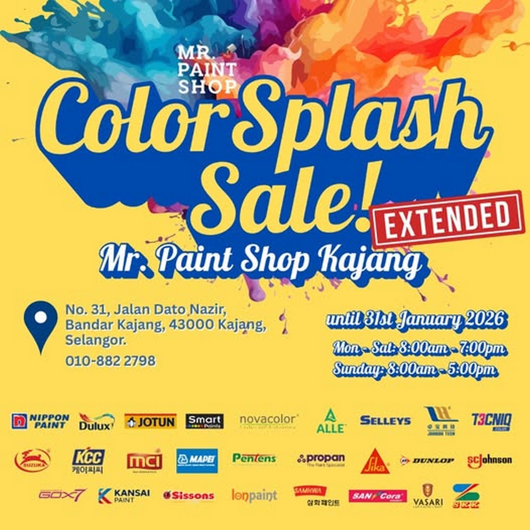 Mr.-Paint-Shop-Kajang-Colour-Splash-Sale-Extended Now till 31 January 2026: Mr. Paint Shop Kajang: Colour Splash Sale Extended – Amazing Deals on Paints and Home Supplies