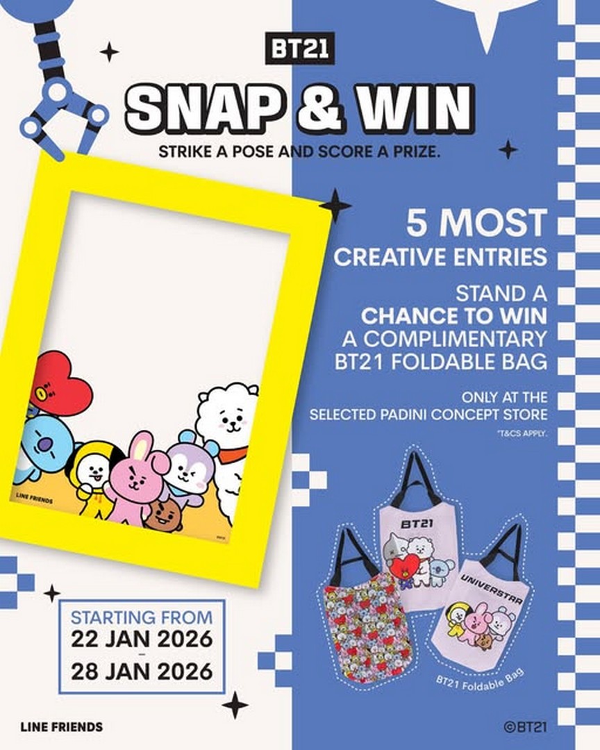 Padini-Holdings-BT21-Photo-Contest-Giveaway-at-Selected-Stores 22-28 January 2026: Padini Holdings: BT21 Photo Contest & Giveaway at Selected Stores