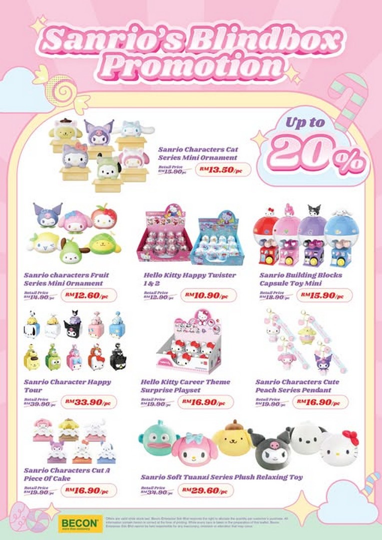 Becon-Stationery-Sanrio-Series-Blind-Box-Special-Promotion 27 February 2026 onwards: Becon Stationery Sanrio Series Blind Box Special Promotion at Selected Outlets in Malaysia