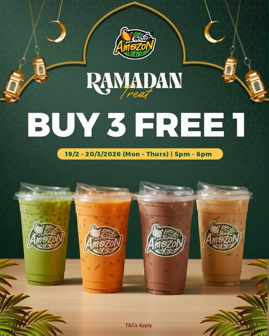 Cafe-Amazon-Malaysia-Buy-3-Free-1-Iced-Beverages-Promotion 19 February–20 March 2026: Café Amazon Malaysia: Buy 3 Free 1 Iced Beverages Promotion for Ramadan