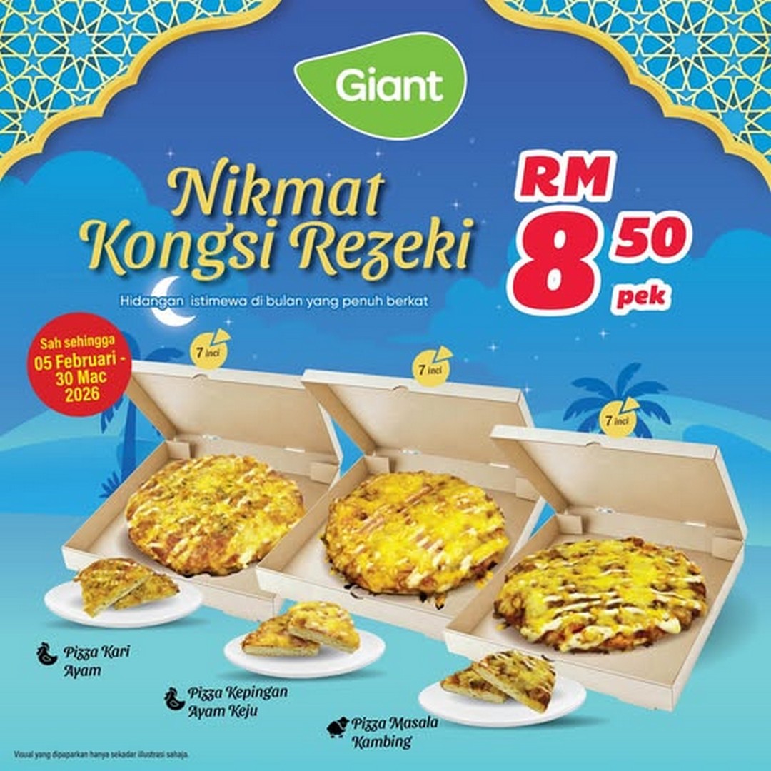 Giant-Malaysia-Share-the-Fortune-Pizza-Promotion Now till 30 March 2026: Giant Malaysia: Share the Fortune Pizza Promotion – Savour Delicious 7-Inch Pizzas at RM8.50 Each