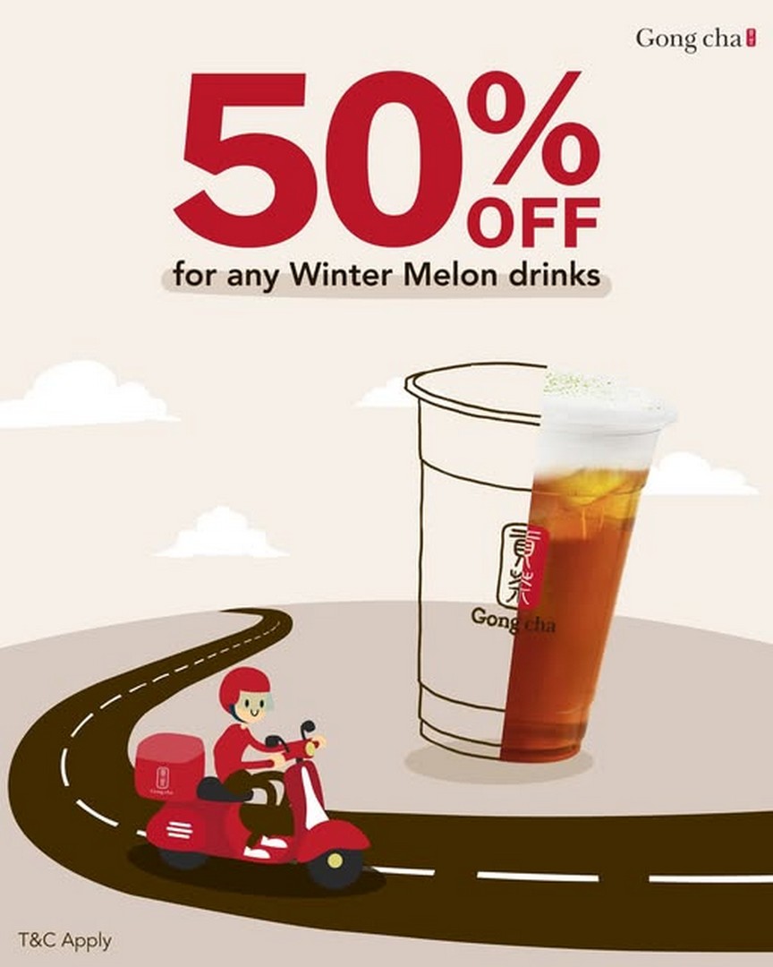 Gong-Cha-Malaysia-Winter-Melon-Drinks-Ramadan-Promotion 19 February-19 March 2026: Gong Cha Malaysia: Winter Melon Drinks Ramadan Promotion: 50% Off Delivery via GrabFood, Foodpanda & ShopeeFood