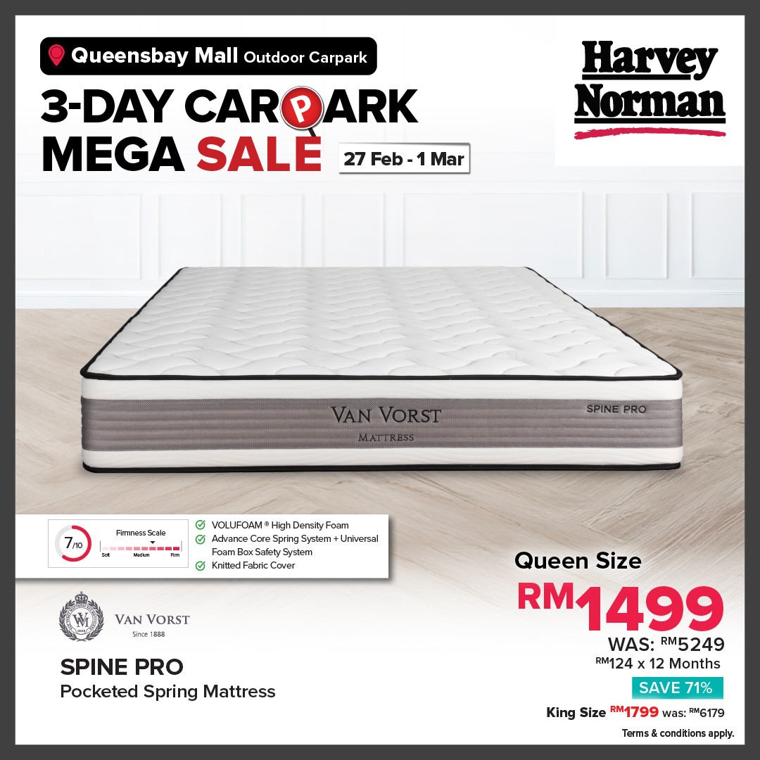 Harvey-Norman-Malaysia-3-Day-Carpark-Mega-Sale-at-Queensbay-Mall-11 27 February–1 March 2026: Harvey Norman Malaysia 3-Day Carpark Mega Sale at Queensbay Mall – Up to 80% Off Electrical, IT, Furniture & Bedding