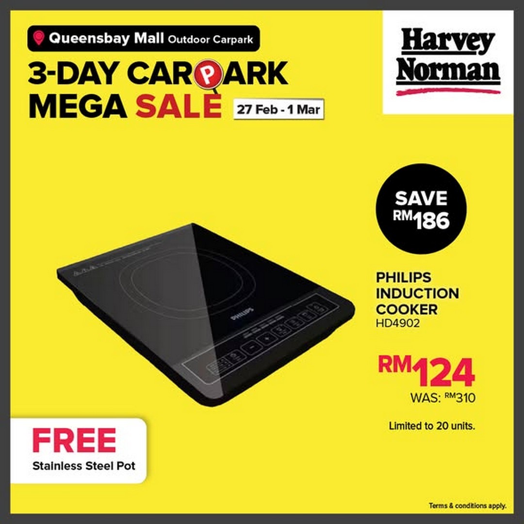 Harvey-Norman-Malaysia-3-Day-Carpark-Mega-Sale-at-Queensbay-Mall-3 27 February–1 March 2026: Harvey Norman Malaysia 3-Day Carpark Mega Sale at Queensbay Mall – Up to 80% Off Electrical, IT, Furniture & Bedding