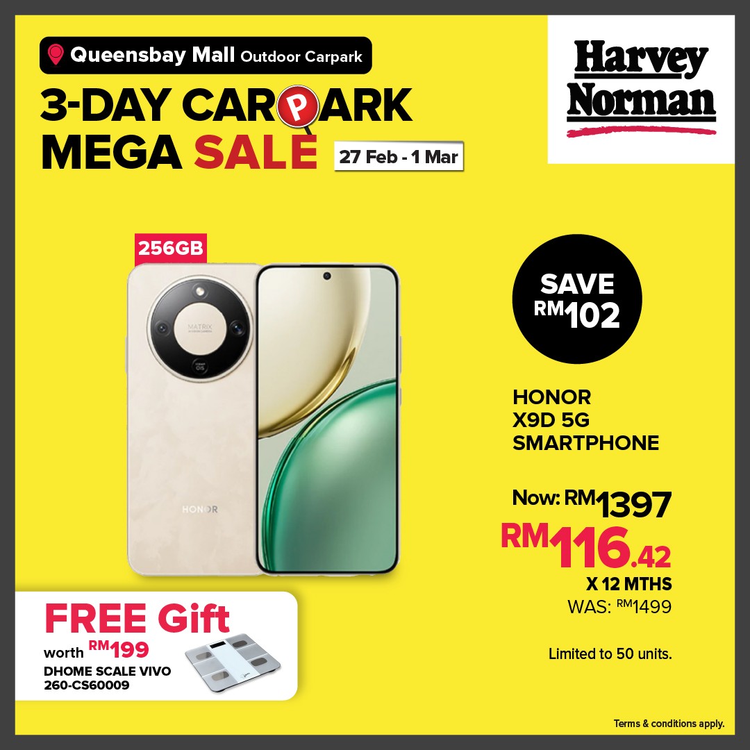 Harvey-Norman-Malaysia-3-Day-Carpark-Mega-Sale-at-Queensbay-Mall-8 27 February–1 March 2026: Harvey Norman Malaysia 3-Day Carpark Mega Sale at Queensbay Mall – Up to 80% Off Electrical, IT, Furniture & Bedding