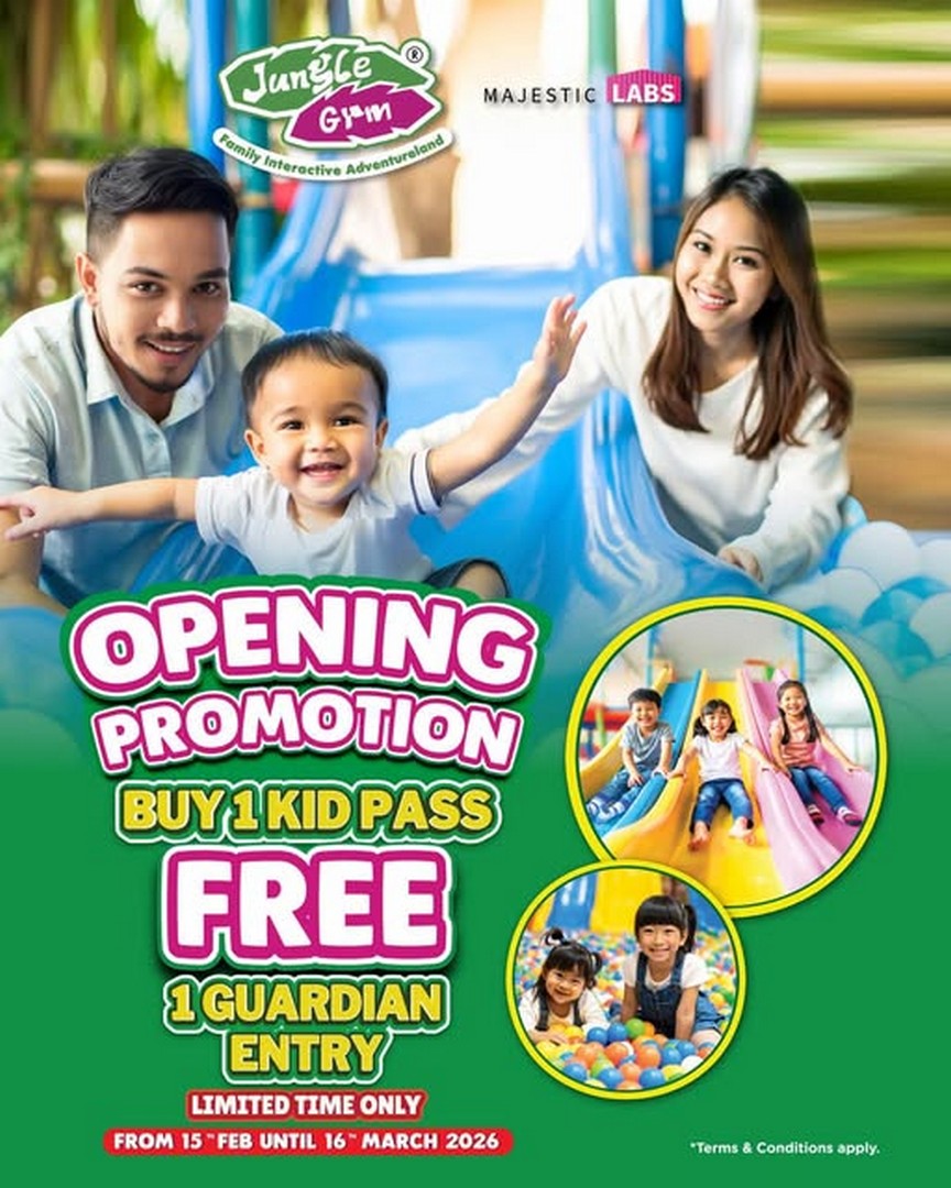 Jungle-Gym-Majestic-Labs-Opening-Promotion Now till 16 March 2026: Jungle Gym Majestic Labs Opening Promotion: Buy 1 Kid Pass FREE 1 Guardian Entry at Semenyih – Limited Time Family Fun Deal in Selangor