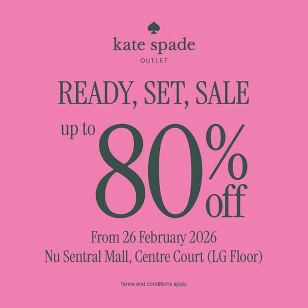 Kate-Spade-Nu-Sentral-Outlet-Pop-Up-Sale 26 February 2026 onwards: Kate Spade Nu Sentral Outlet Pop-Up Sale: Up to 80% Off & Exclusive Raya Giveaway