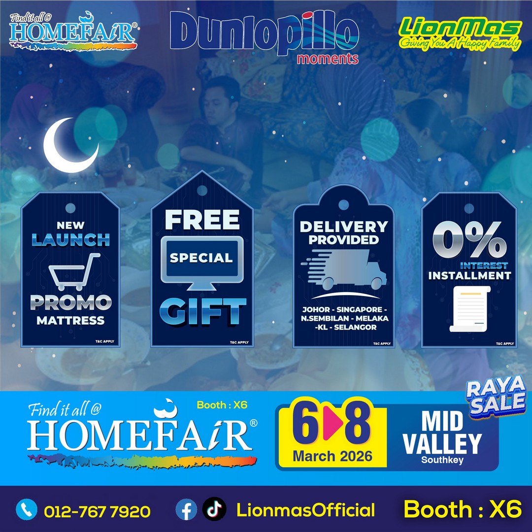 LionMas-Furnishers-HomeFair-Raya-Sale-8 6-8 March 2026: LionMas Furnishers: HomeFair Raya Sale: Premium Mattresses & Home Appliances Promotion
