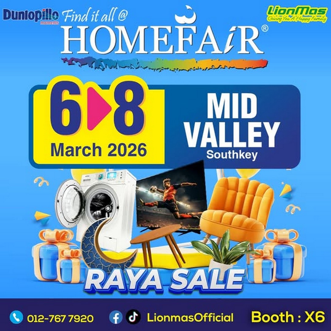 LionMas-Furnishers-HomeFair-Raya-Sale 6-8 March 2026: LionMas Furnishers: HomeFair Raya Sale: Premium Mattresses & Home Appliances Promotion