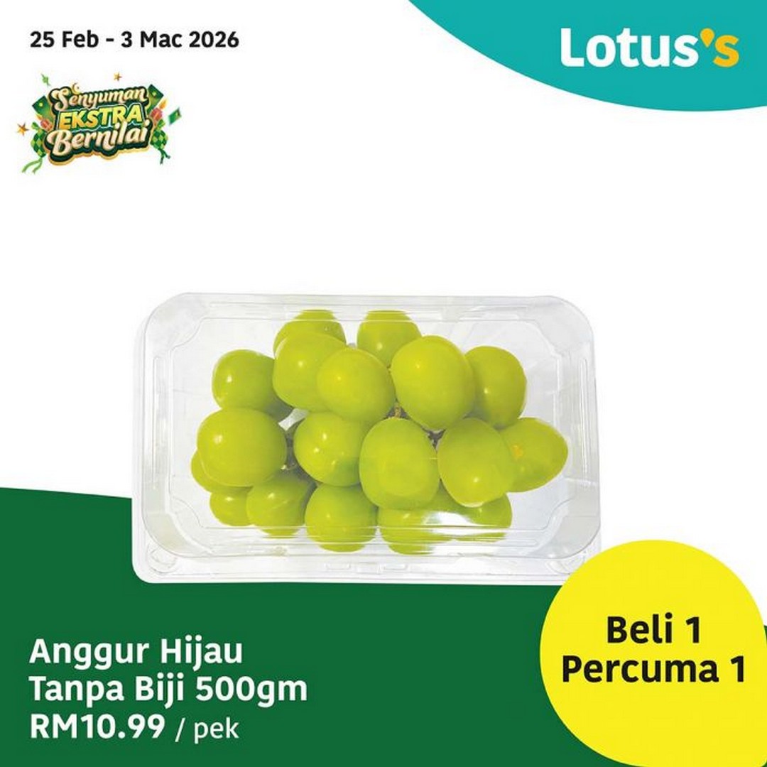 Lotuss-Buy-1-Free-1-Promotion-Groceries-Bakery-Fruits-2 25 February-3 March 2026: Lotus's Buy 1 Free 1 Promotion: Groceries, Bakery & Fruits – Incredible Value on Everyday Essentials
