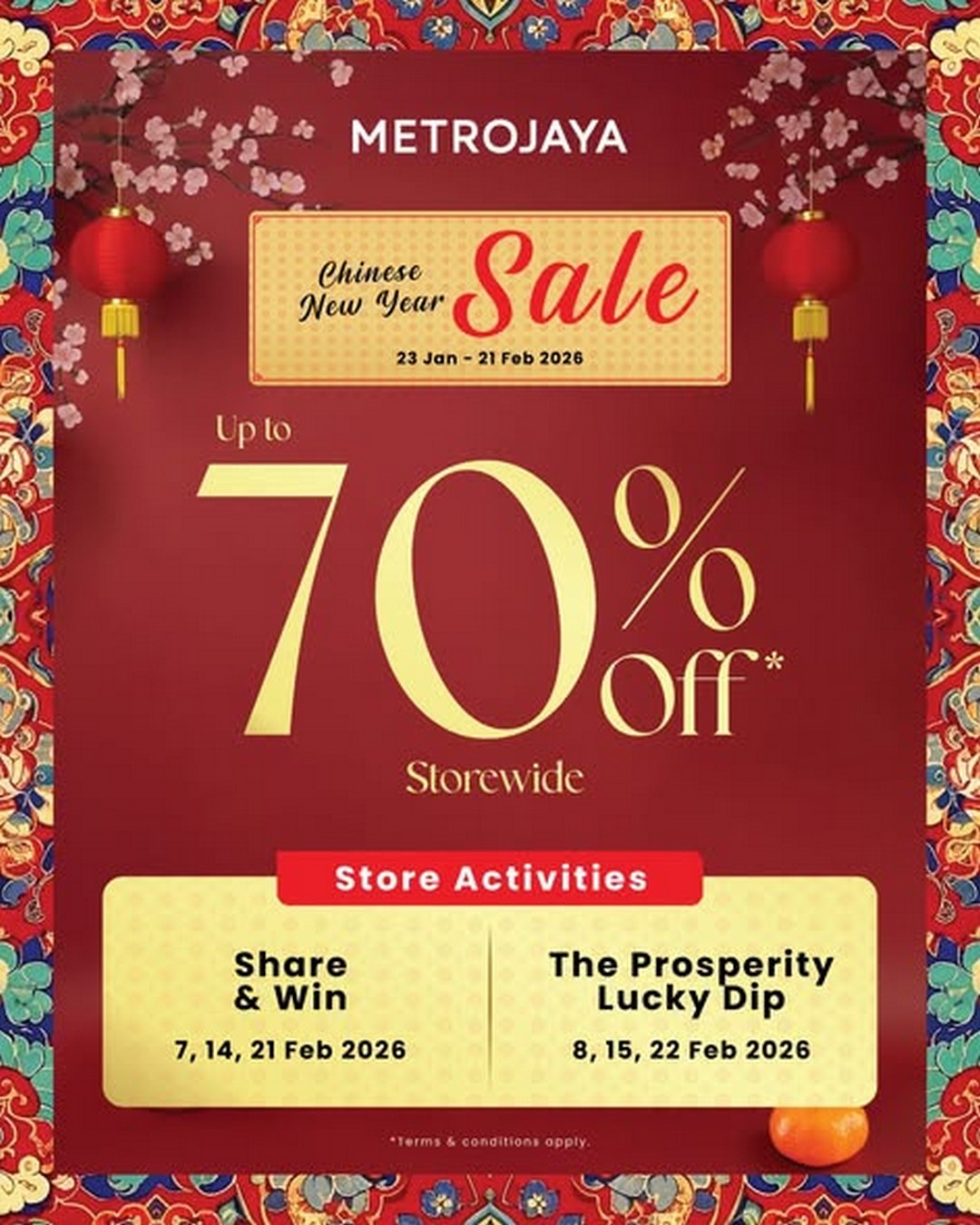Metrojaya-Chinese-New-Year-Sale-with-Up-to-70-Off 23 January–21 February 2026: Metrojaya Chinese New Year Sale with Up to 70% Off & Weekend Festive Activities at Selected Stores