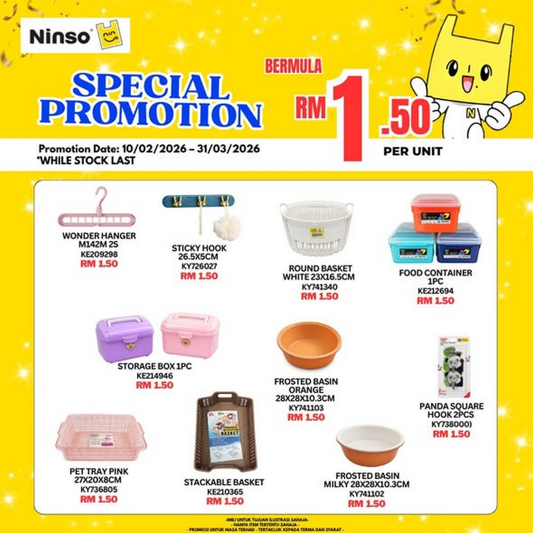 Ninso-Malaysia-Household-Essentials-Sale-1 9 February–31 March 2026: Ninso Malaysia: Household Essentials Sale at Super Affordable Prices