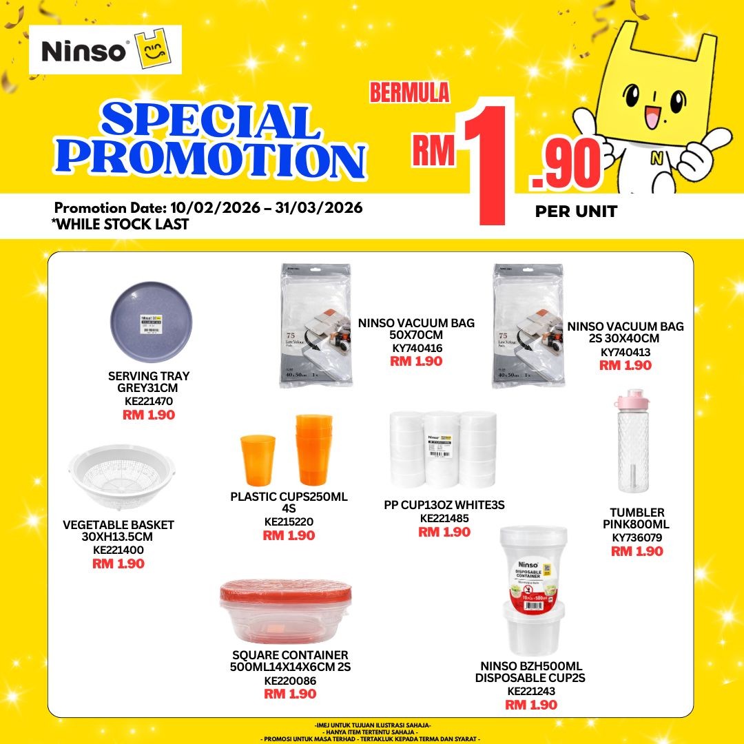 Ninso-Malaysia-Household-Essentials-Sale-5 9 February–31 March 2026: Ninso Malaysia: Household Essentials Sale at Super Affordable Prices