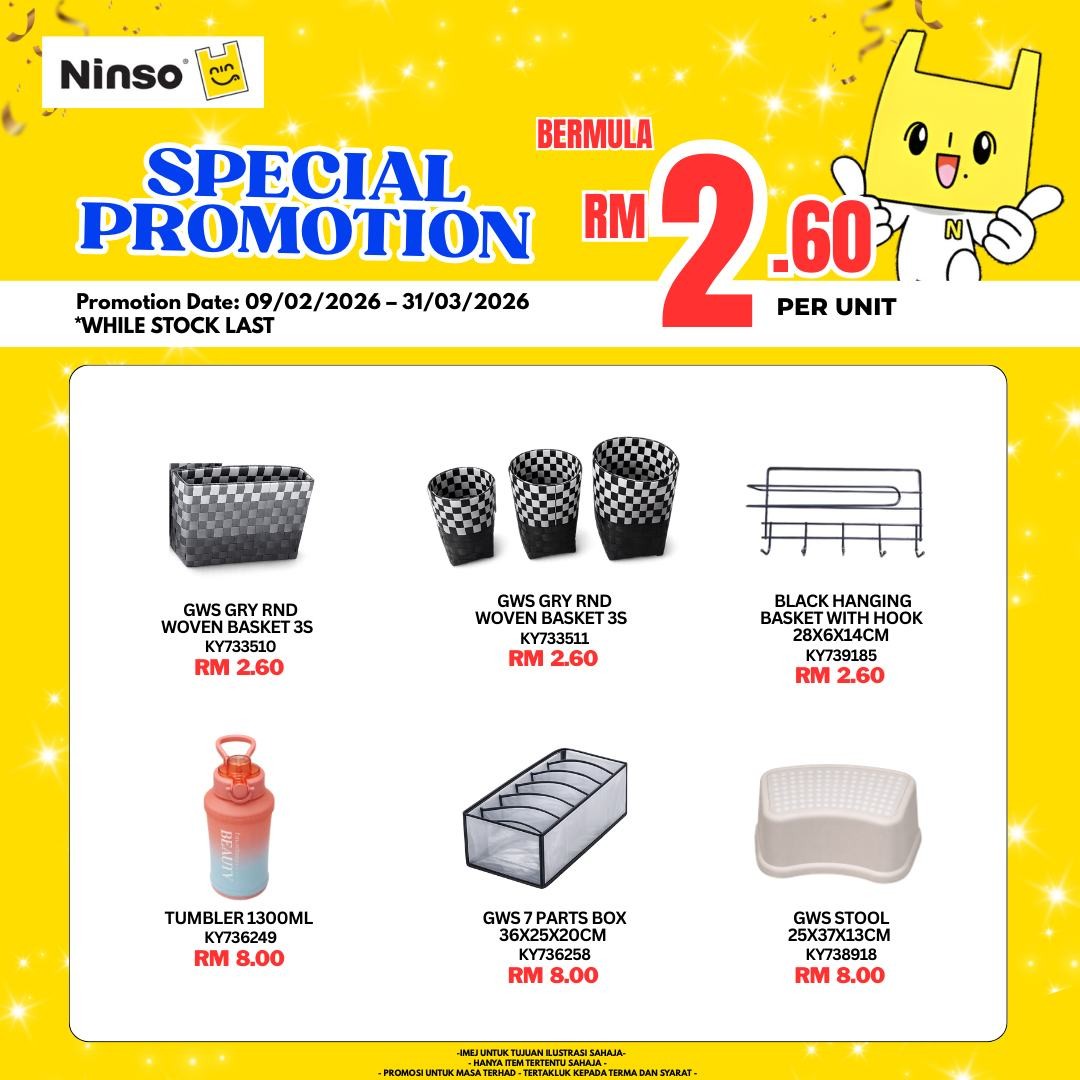 Ninso-Malaysia-Household-Essentials-Sale-6 9 February–31 March 2026: Ninso Malaysia: Household Essentials Sale at Super Affordable Prices